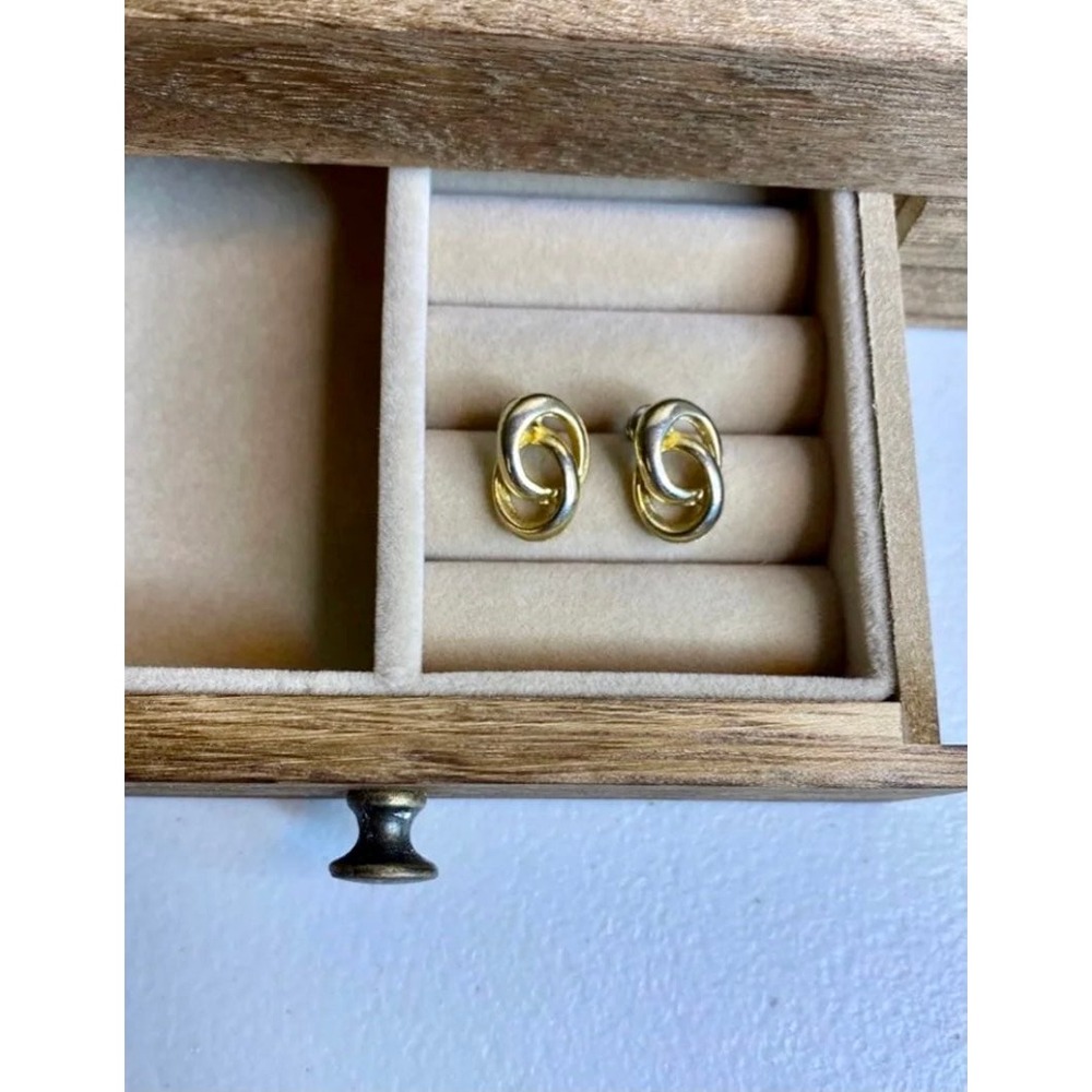 Retro‎ Gold Interlocking Ring Earrings